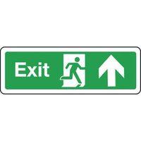 sign exit arrow up 600 x 200 rigid plastic