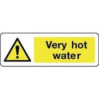 SIGN VERY HOT WATER RIGID PLASTIC 75 x 100