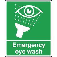 SIGN EMERGENCY EYE WASH RIGID PLASTIC 75 x 100