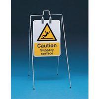 SIGN FREESTANDING CAUTION SLIPPERY SURFACE