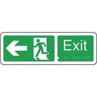 sign exit arrow left 300 x 100 rigid plastic