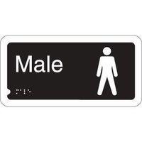 SIGN MALE TACTILE 200 X 100 RIGID PLASTIC