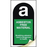 SIGN ASBESTOS FREE MATERIAL 25X50 LABEL