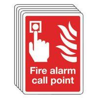 SIGN FIRE ALARM CALL POINT 150 x 200 VINYL - MULTI-PACK OF 5