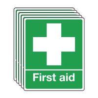 SIGN FIRST AID RIGID PLASTIC 75 x 100