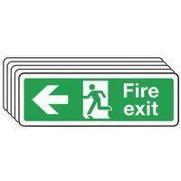 sign fire exit arrow left 300 x 100 rigid plastic multi pack 0f 5