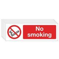 SIGN NO SMOKING 300 x 100 RIGID PLASTIC - MULTI-PACK 0f 5