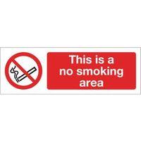 sign this is a no smoking area 300 x 100 rigid plastic