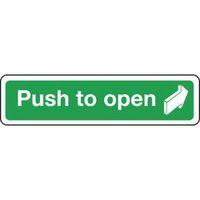 SIGN PUSH TO OPEN 300 X 100 ALUMINIUM