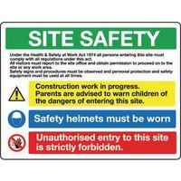 SIGN SITE SAFETY 900 X 600 ALUMINIUM