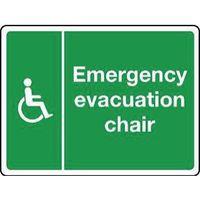 SIGN EMERGENCY EVACUATION CHAIR 150 X 100 RIGID PLASTIC