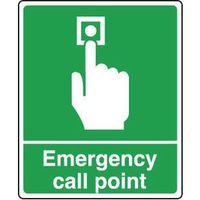 sign emergency call point 250 x 300 rigid plastic