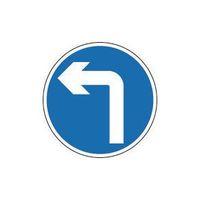 sign left turn only 600 dia aluminium reflective