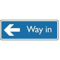 sign way in arrow left polycarbonate 450 x 150