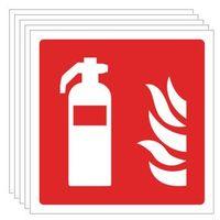 SIGN EXTINGUISHER PICTORIAL 200 x 200 VINYL - MULTI-PACK OF 5