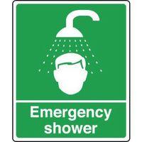 SIGN EMERGENCY SHOWER 250 X 300 RIGID PLASTIC