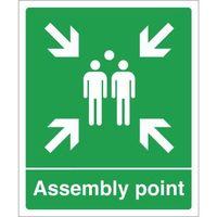 SIGN ASSEMBLY POINT TICK 250 X 300 RIGID PLASTIC