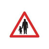 SIGN PEDESTRIANS ON ROAD 600 TRI ALUMINIUM REFLECTIVE