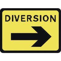 SIGN DIVERSION RIGHT 1050X750 ALUMINIUM