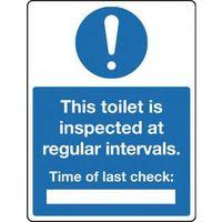 SIGN THIS TOILET IS INSPECT 300 X 100 VINYL