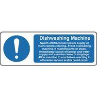 SIGN DISHWASHING MACHINE 300 X 100 RIGID PLASTIC