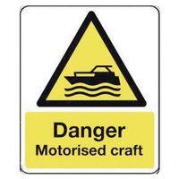 SIGN DANGER MOTORISED CRAFTA 300X100 RIGID PLASTIC