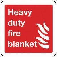 SIGN HEAVY DUTY FIRE BLANKET RIGID PLASTIC 200 x 200