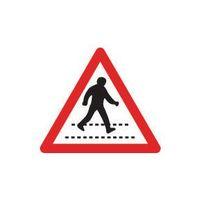 SIGN PEDESTRIANS CROSSING 600 TRI ALUMINIUM REFLECTIVE