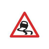 SIGN SLIPPERY ROAD 600 TRI ALUMINIUM REFLECTIVE