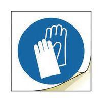 sign wear hand protection 25x25 self adhesive label vinyl