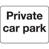 sign private car park 600 x 450 aluminium