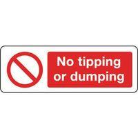SIGN NO TIPPING OR DUMPING 600 X 200 RIGID PLASTIC