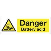 SIGN DANGER BATTERY ACID 400 X 600 RIGID PLASTIC