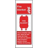 sign fire blanket rigid plastic 75 x 210