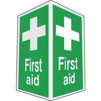 SIGN FIRST AID PROJECTING 200 X 300 RIGID PLASTIC