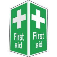 sign first aid projecting 200 x 300 rigid plastic