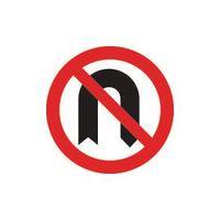 sign no u turn 600 dia aluminium reflective