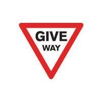 sign give way 600 tri aluminium reflective