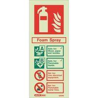 sign fire extinguish aaa foam photo lum 200x80mm rigid