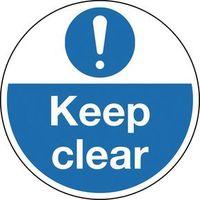 SIGN KEEP CLEAR 400 DIA FLOOR GRAPHIC VINYL