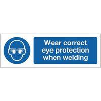 SIGN WEAR CORRECT EYE PROTECTION 300X100 R/D PLASTIC