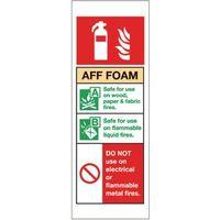 sign aff foam extinguisher 75 x 210 aluminium