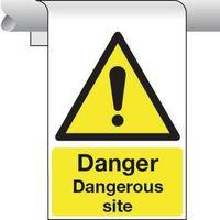 sign danger dangerous site 450 x 600 aluminium