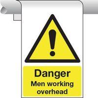 sign danger men working overhead 450 x 600 aluminium