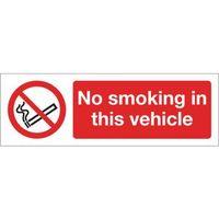 sign no smoking in this vehicle 200 x 75 aluminium