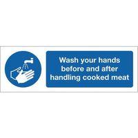 SIGN WASH YOUR HANDS BEFORE 300 X 100 RIGID PLASTIC