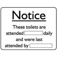 sign notice toilets are rigid plastic 200 x 150