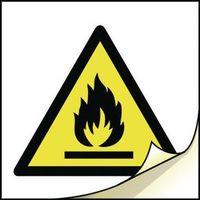 sign highly flammable 25x25 self adhesive label vinyl