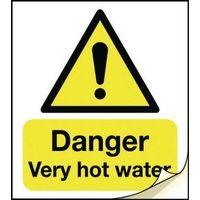 SIGN DANGER VER HOT WATER 30X45 SELF ADHESIVE LABELS / VINYL