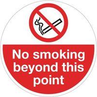 SIGN NO SMOKING BEYOND THIS POINT 400 DIA FLOOR GRAPHIC VINYL